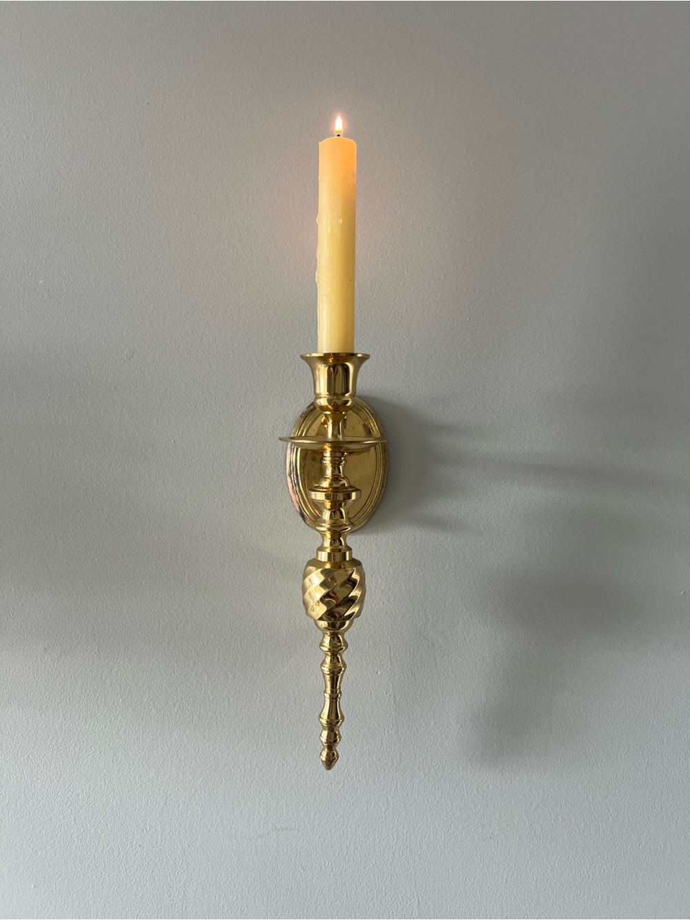 Vintage Brass Twist Wall Candle Sconce
